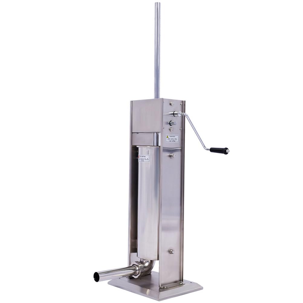 7L Stainless Steel Vertical Sausage Stuffer with 4 Stuffing Tubes C318624