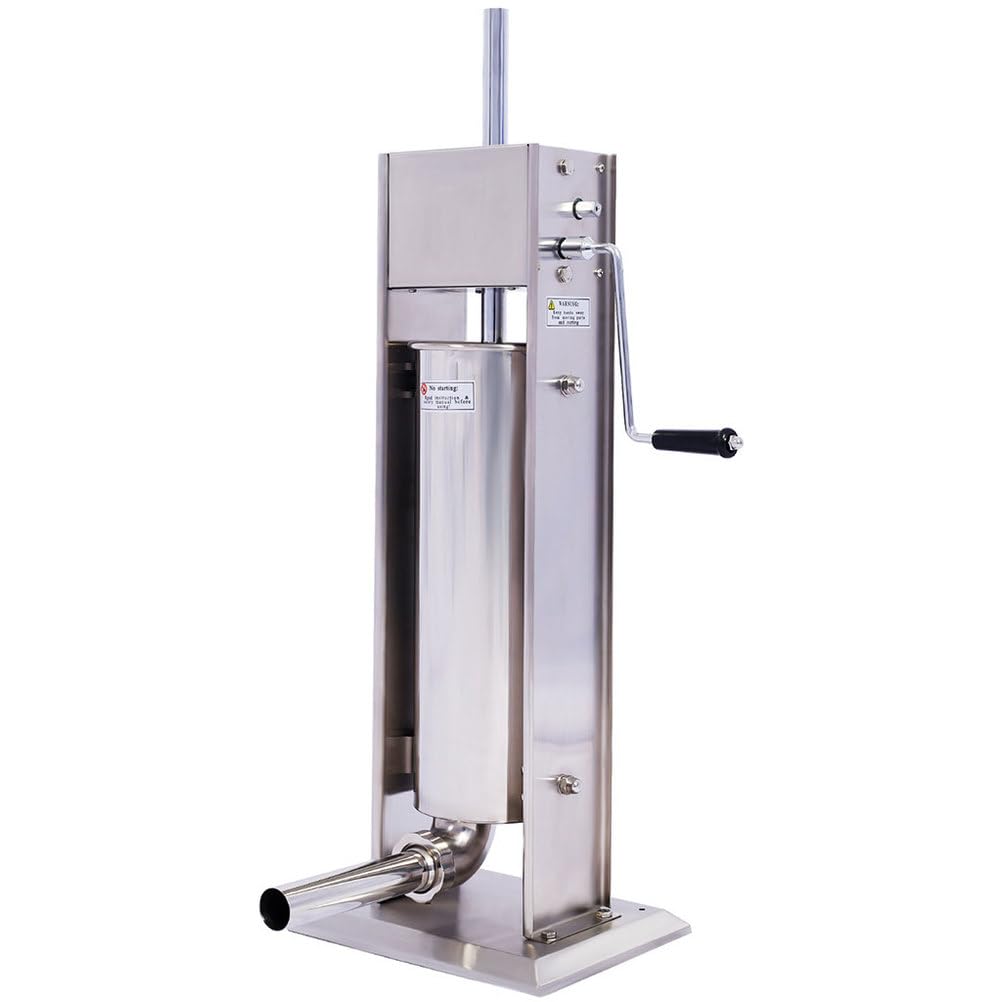7L Stainless Steel Vertical Sausage Stuffer with 4 Stuffing Tubes C318624