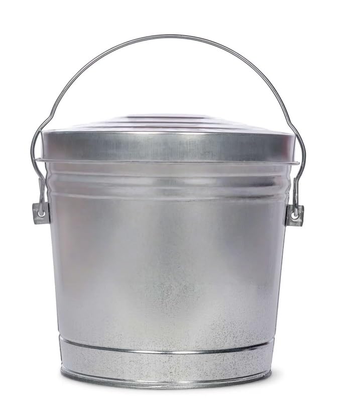 Galvanized Steel 6 Gallon Storage Can with Locking Lid H442