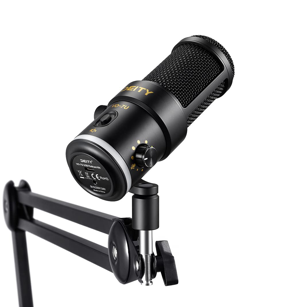 USB Dynamic Podcast Microphone with RGB Lights Boom Arm Kit G9401