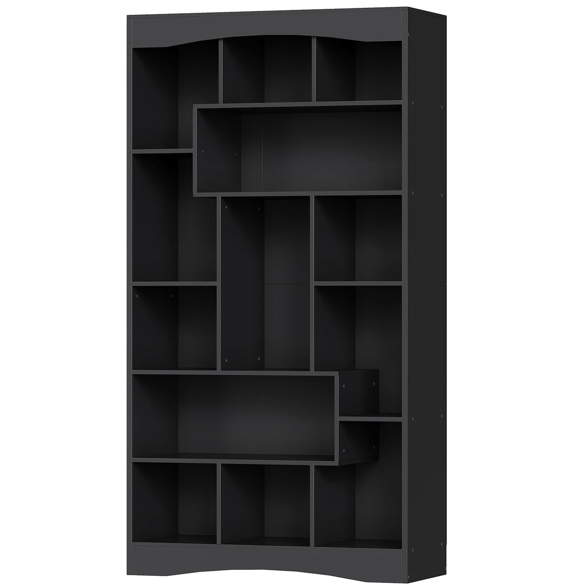 6-Tier Black Bookshelf with Open Shelves O13740