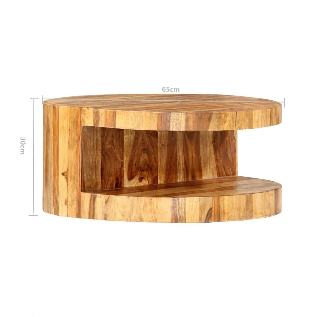 Round Coffee Table Solid Sheesham Wood Q5999