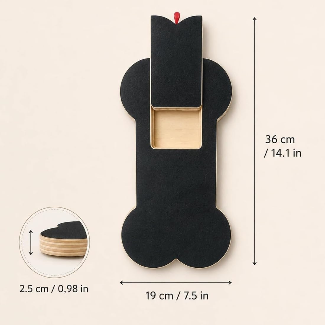 Wooden Dog Nail Scratch Board with Treat Dispenser Z82387