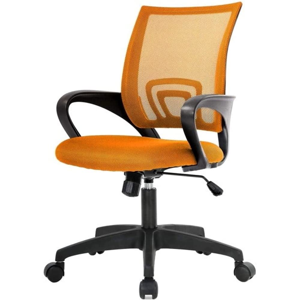 Mesh Office Chair with Lumbar Support, Wheels, Height Adjustable & Swivel, Orange T63350