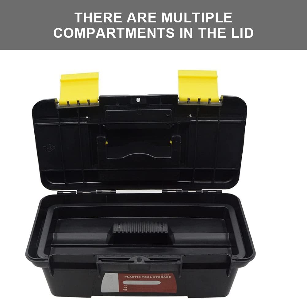 10-Inch Plastic Tool Box with Removable Tray D436