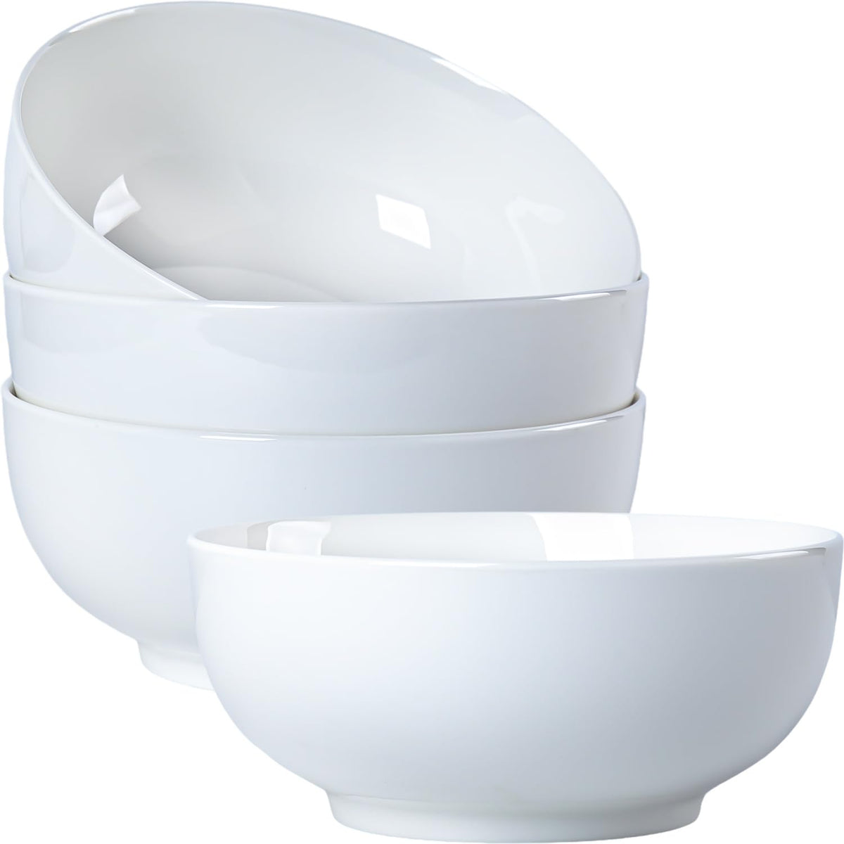 40 oz White Ceramic Bowl Set of 4 Q9741