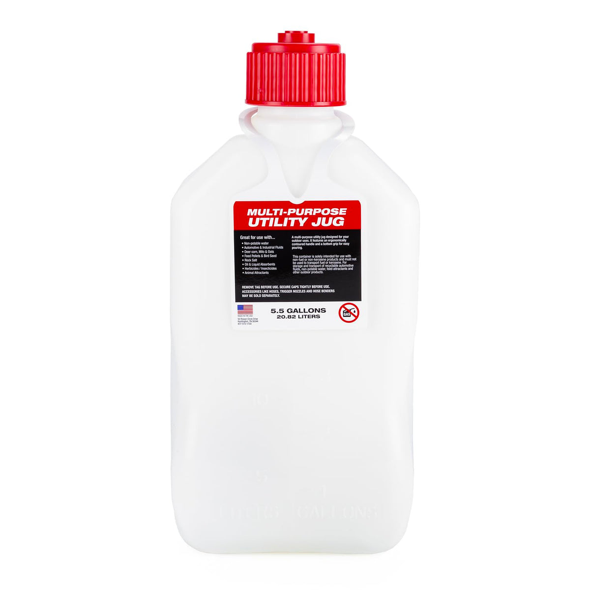 5.5 Gal. Square Motorsport Jug with Filler Hose Z665738