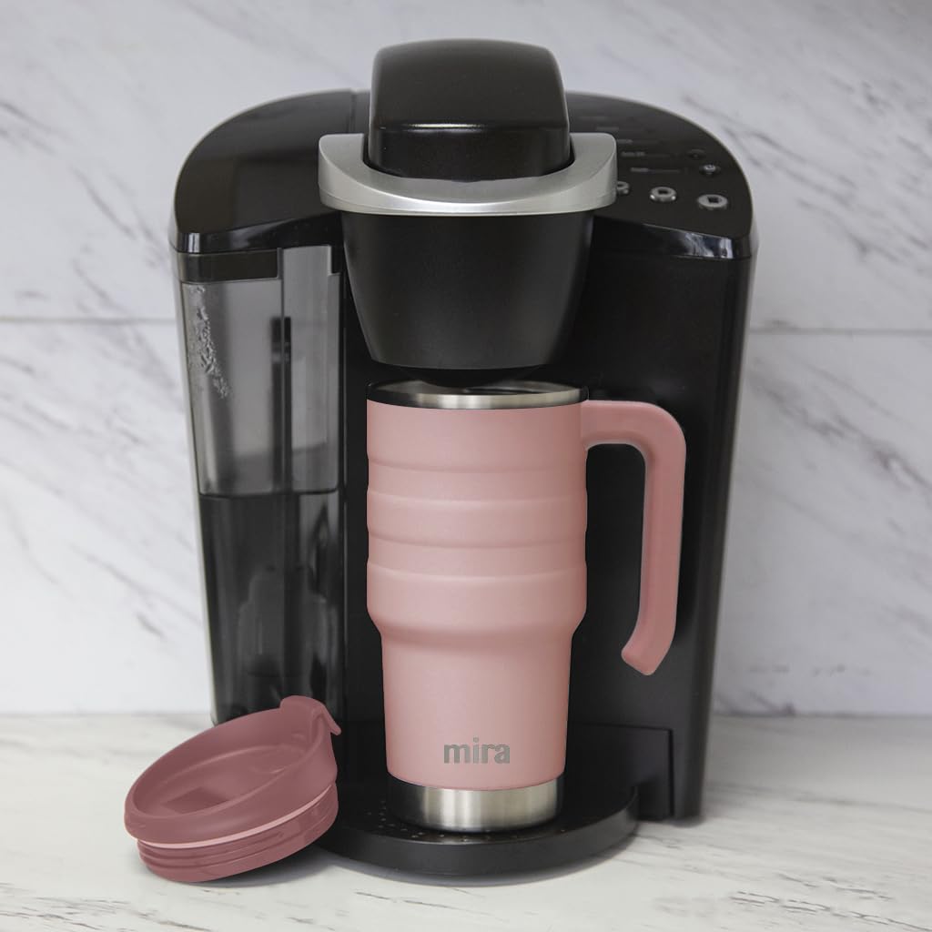 20 oz Insulated Stainless Steel Travel Mug with Flip Lid & Handle E933603