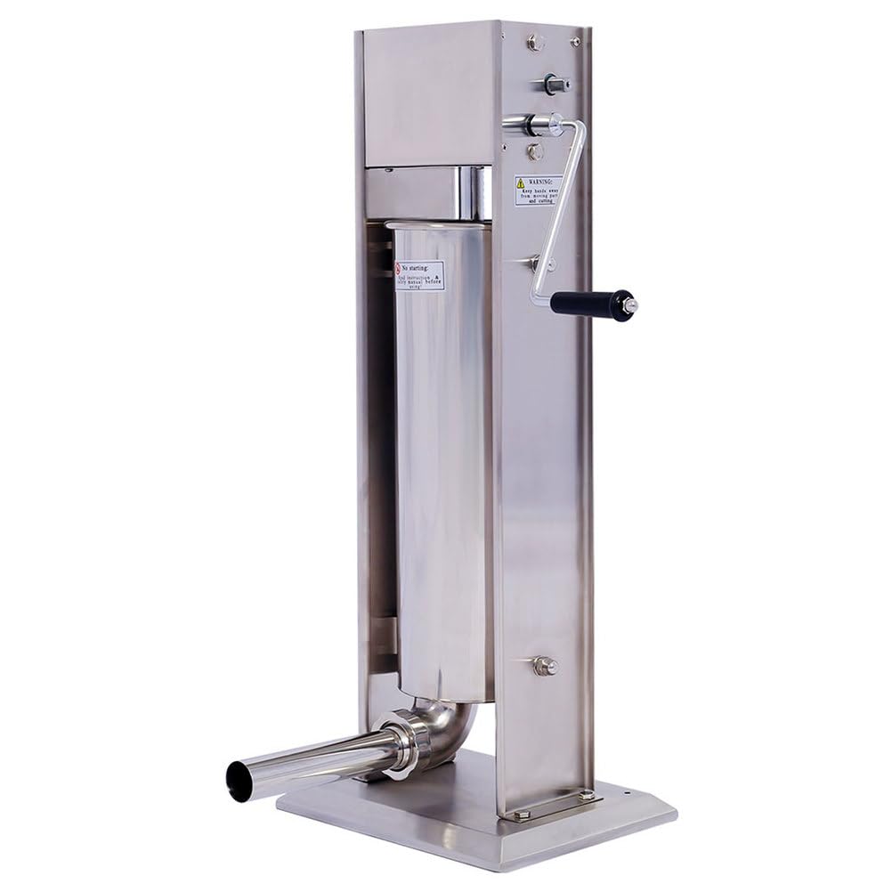 7L Stainless Steel Vertical Sausage Stuffer with 4 Stuffing Tubes C318624