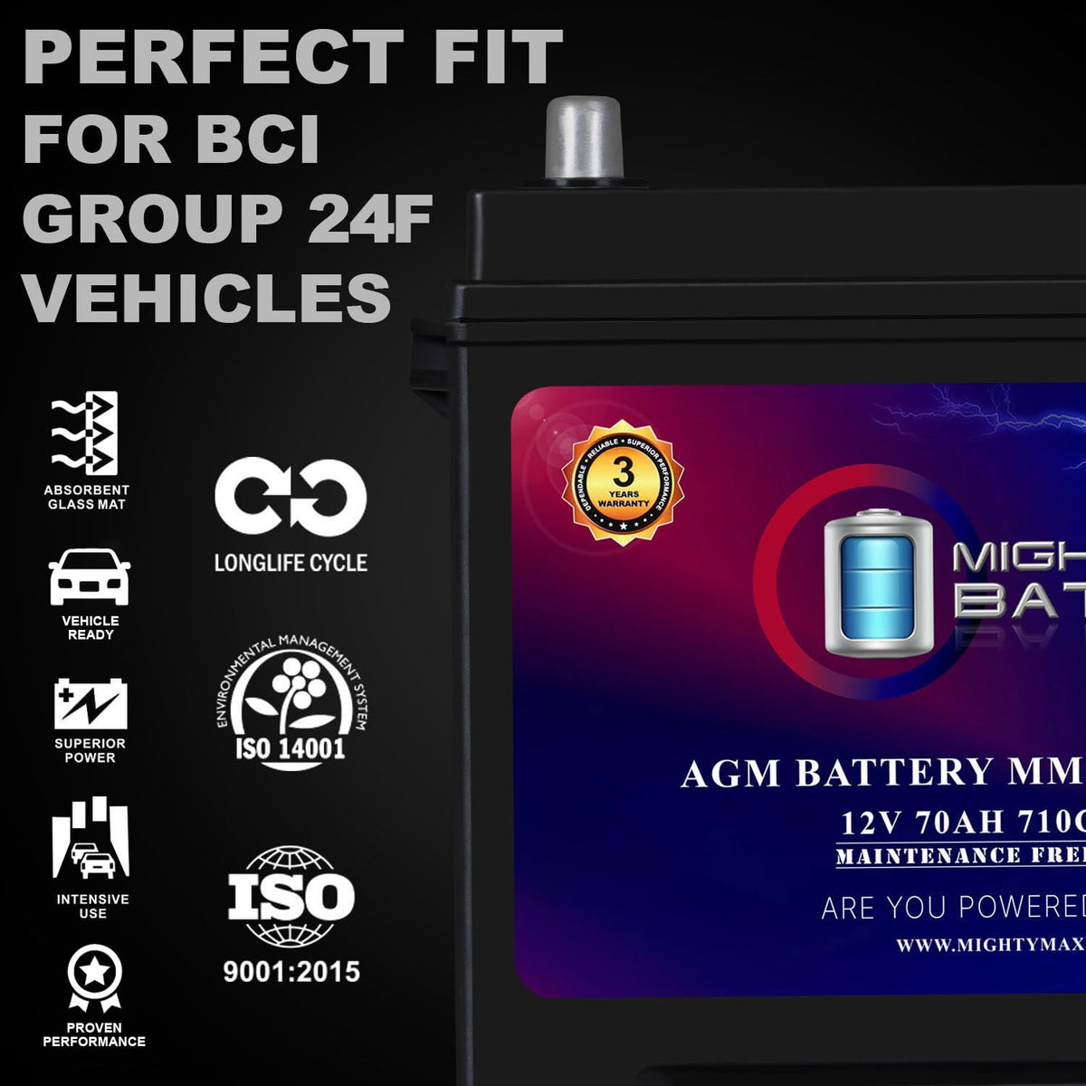 12V 70Ah AGM Replacement Battery T299