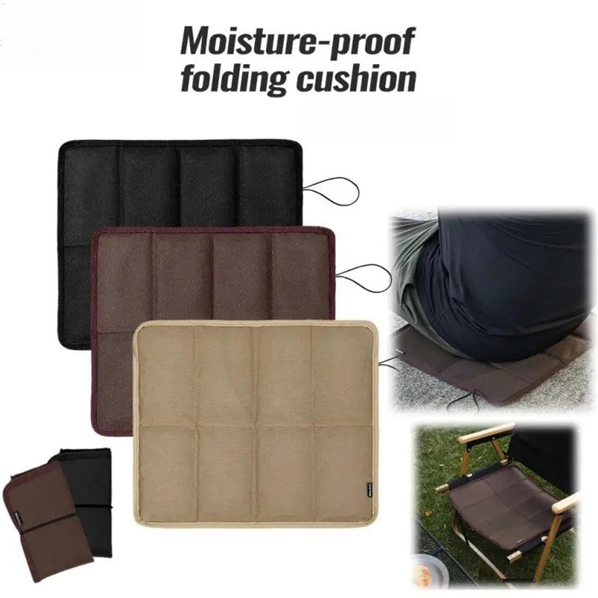 2 pcs Portable Foldable 600D Oxford Cloth Waterproof Camping Seat Cushion Q604