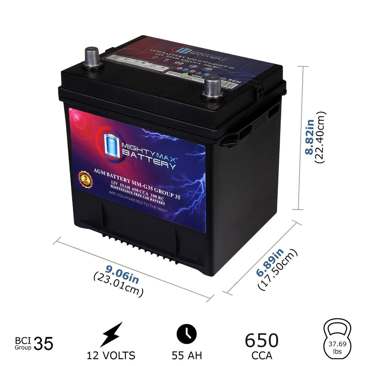 12V 55Ah AGM Replacement Battery I26564