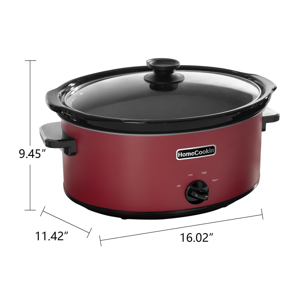 7 Quart Oval Manual Slow Cooker with 3 Cooking Settings A5310