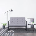 Light Gray 2-Seater Fabric Loveseat Sofa with Armrests N34660