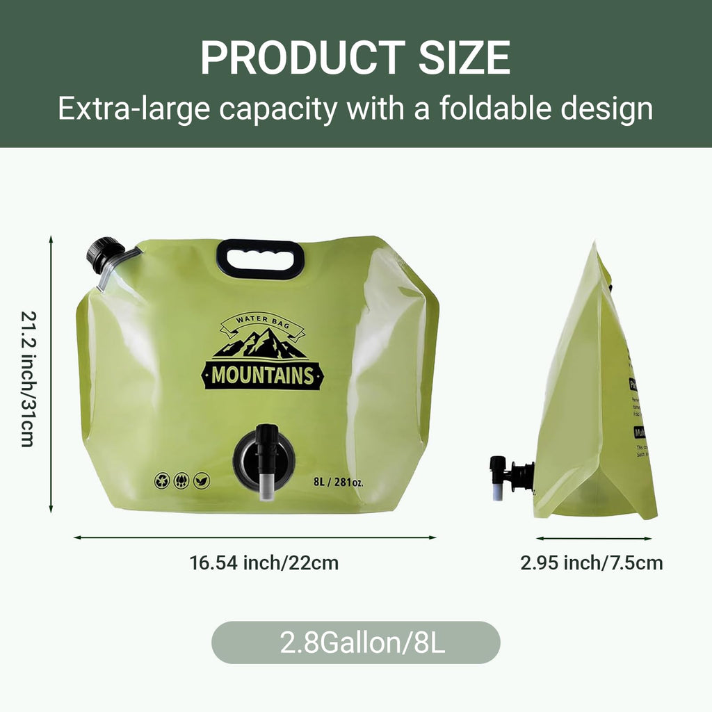 Collapsible 8L Water Container with Adjustable Faucet, 4 Pack N271879
