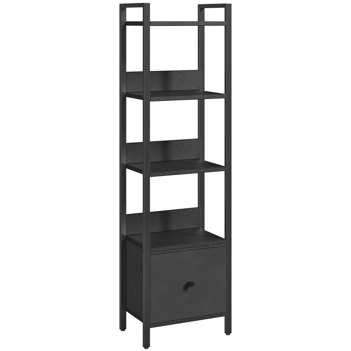 Black 5-Tier Bookshelf with Drawer Q46503