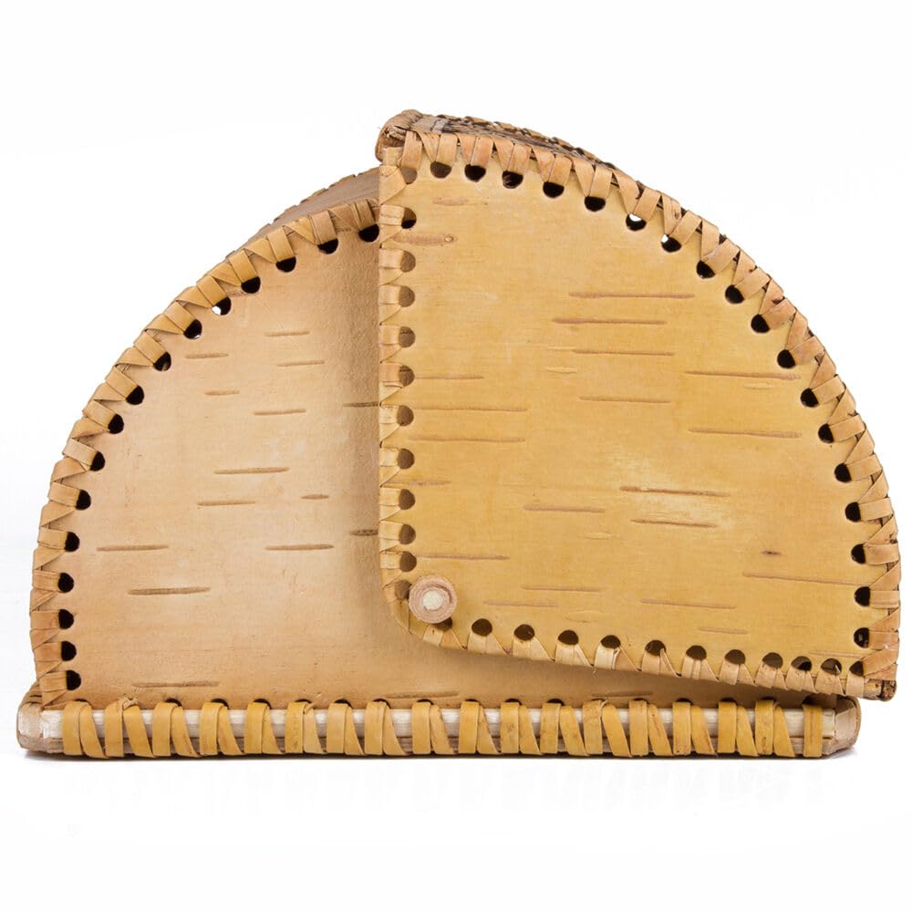 Birds Pattern Birch Bark Bread Box A360458