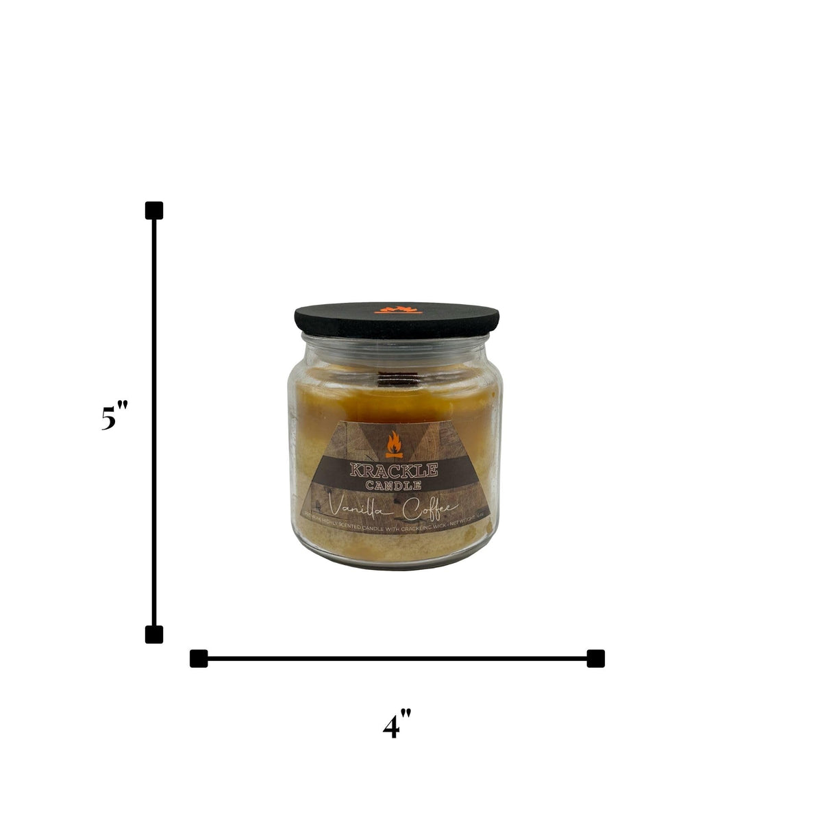16 oz Vanilla Coffee Scented Candle with Wooden Wick P2296