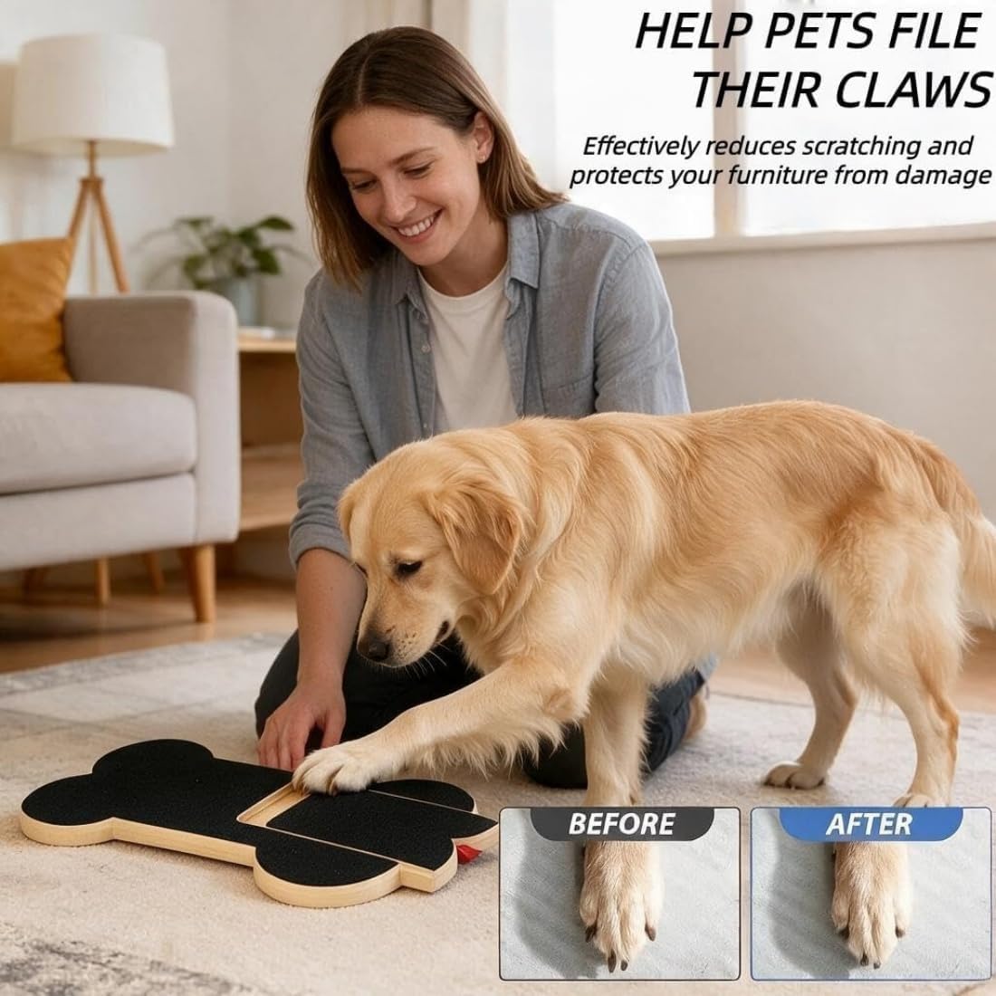 Wooden Dog Nail Scratch Board with Treat Dispenser Z82387