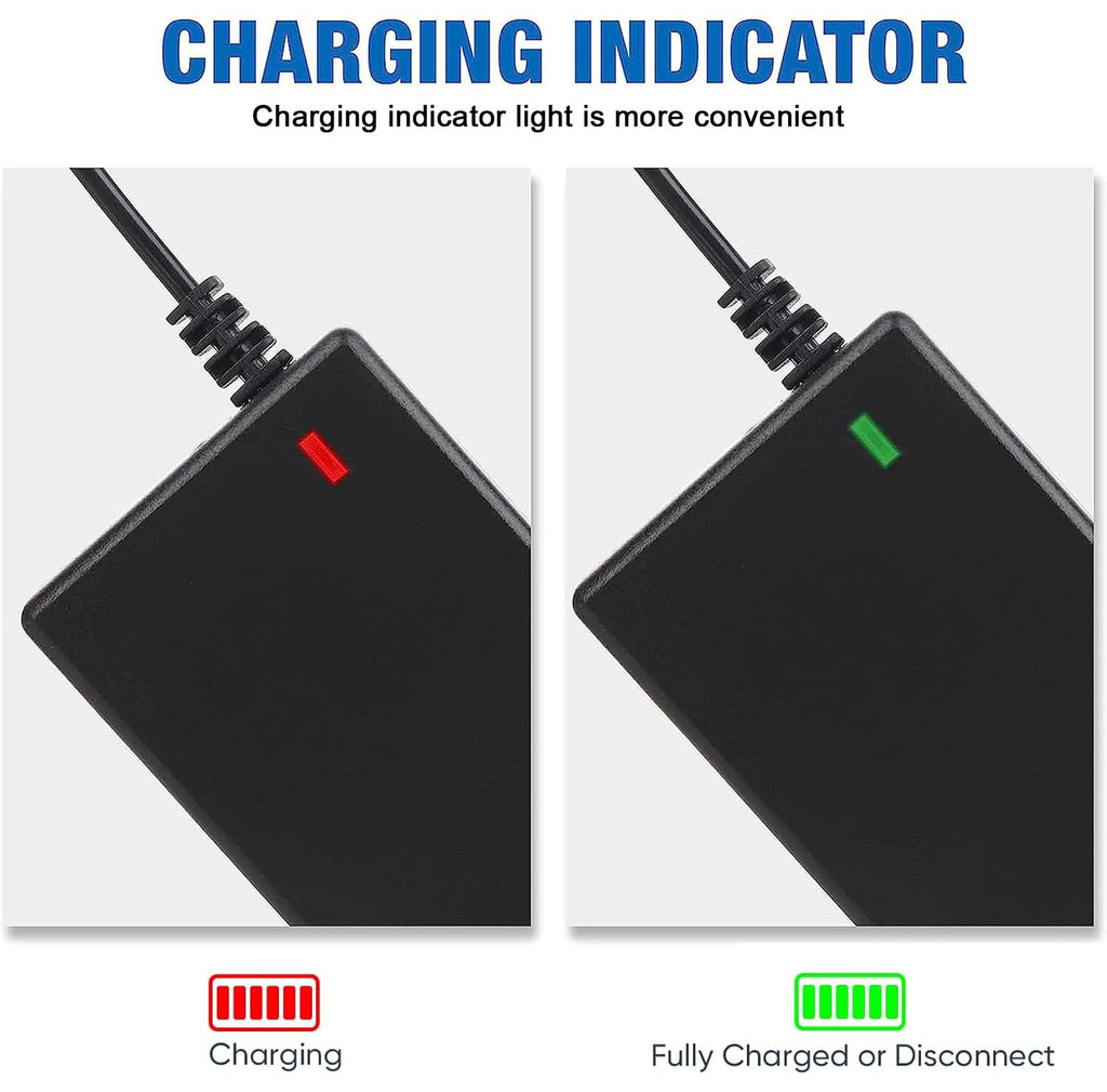 42V 2A Charger for 36V Lithium Battery, 5.5mm x 2.5mm and 8mm 3 Prong Connector F9553