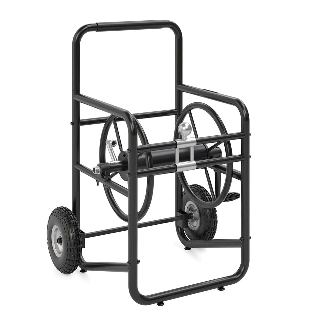 200' Steel Garden Hose Reel Cart with Flat-Free Rubber Tires F493190