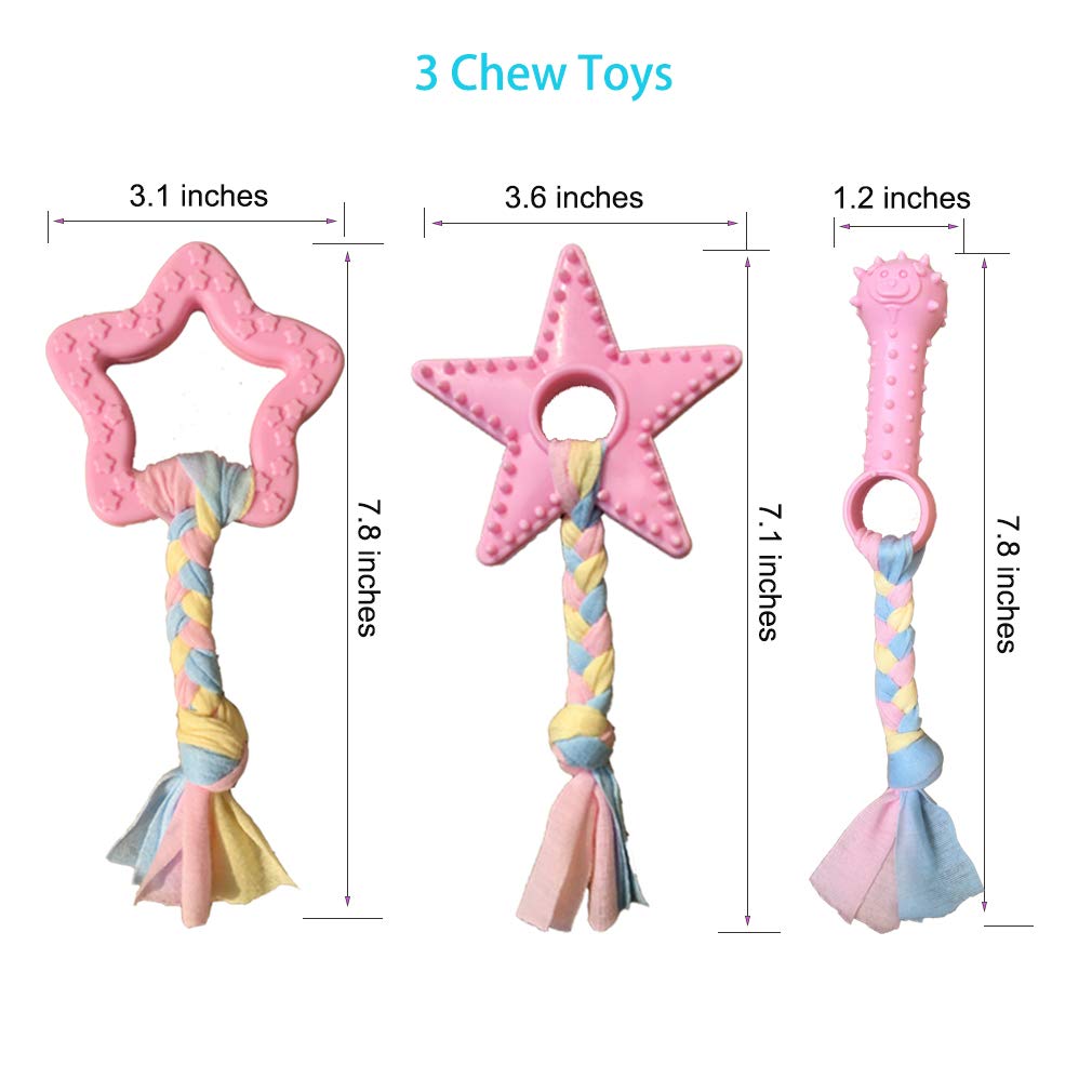 Pink 5-Pack Puppy Chew Toys X740404