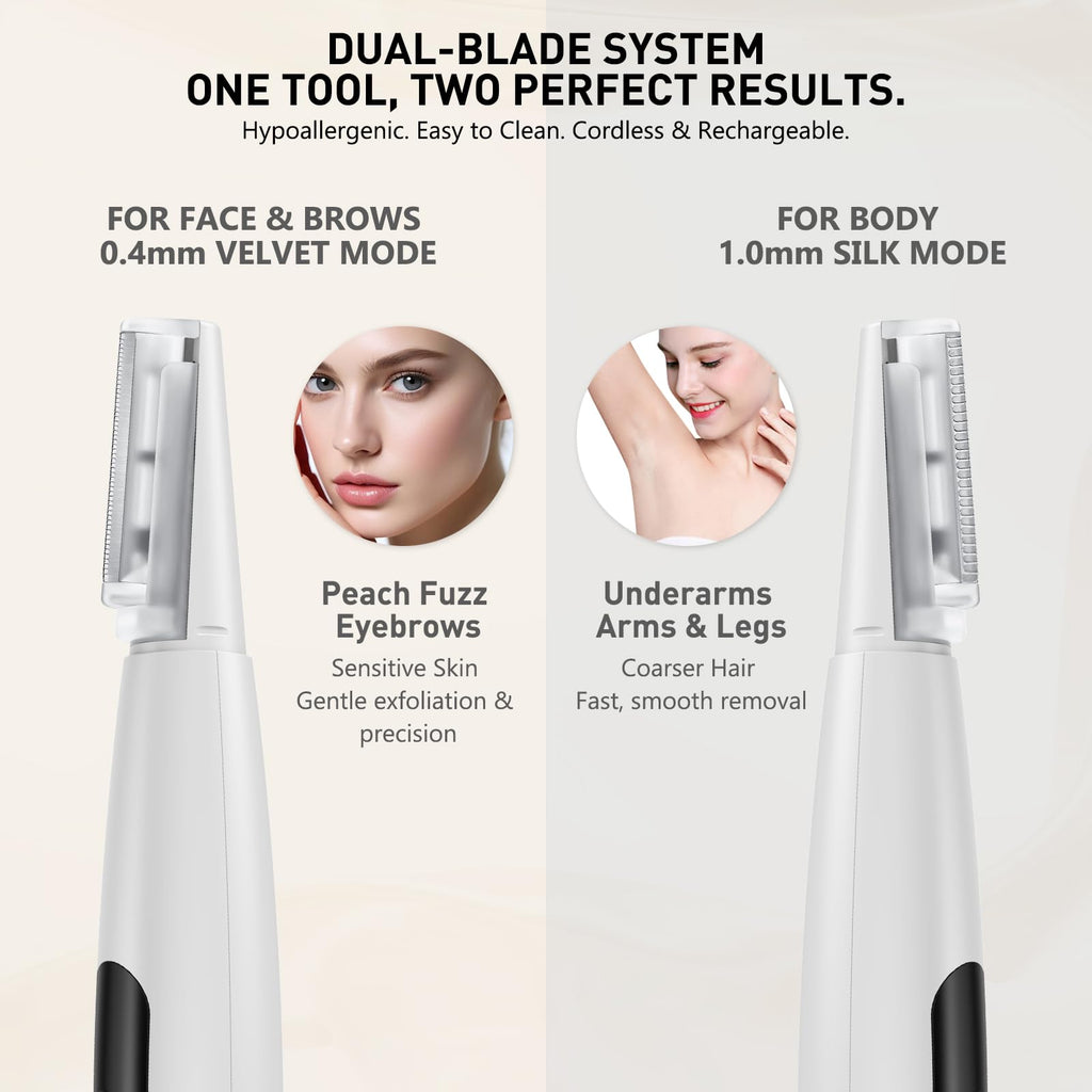 3 Speeds LED Electric Dermaplaning Tool with 12 Replaceable Blades X6808