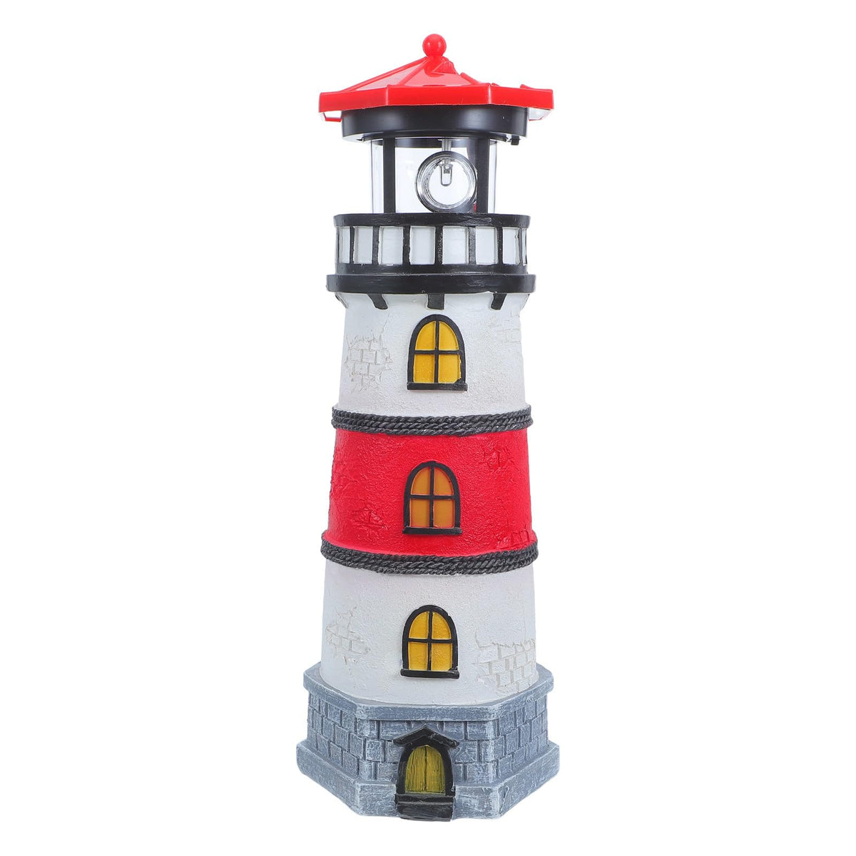 Solar Powered Waterproof LED Lighthouse Garden Statue P739