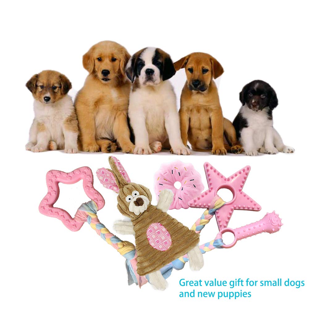 Pink 5-Pack Puppy Chew Toys X740404