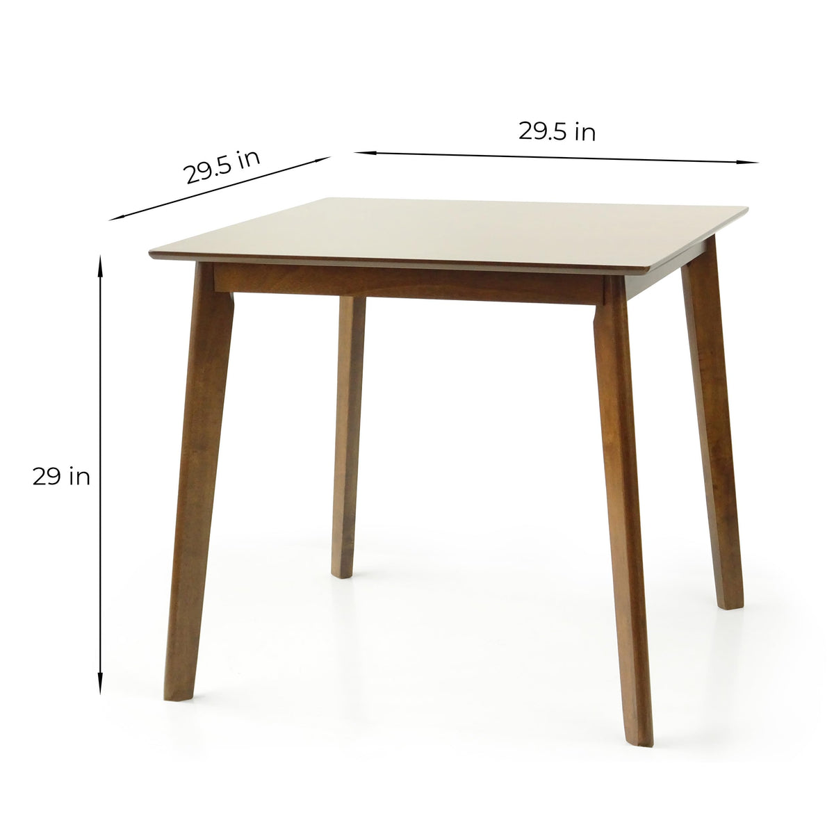 Set of 3 Square Dining Table and 2 Side Chairs Solid Wood Padded Seat Medium Brown R140956