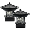 Black 2-Pack Rotating Solar Lighthouse B76274