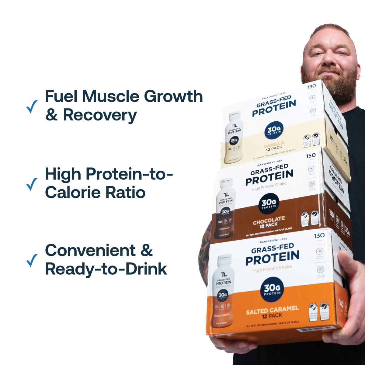 Grass-Fed Protein Shake Chocolate 12 Pack Y9755