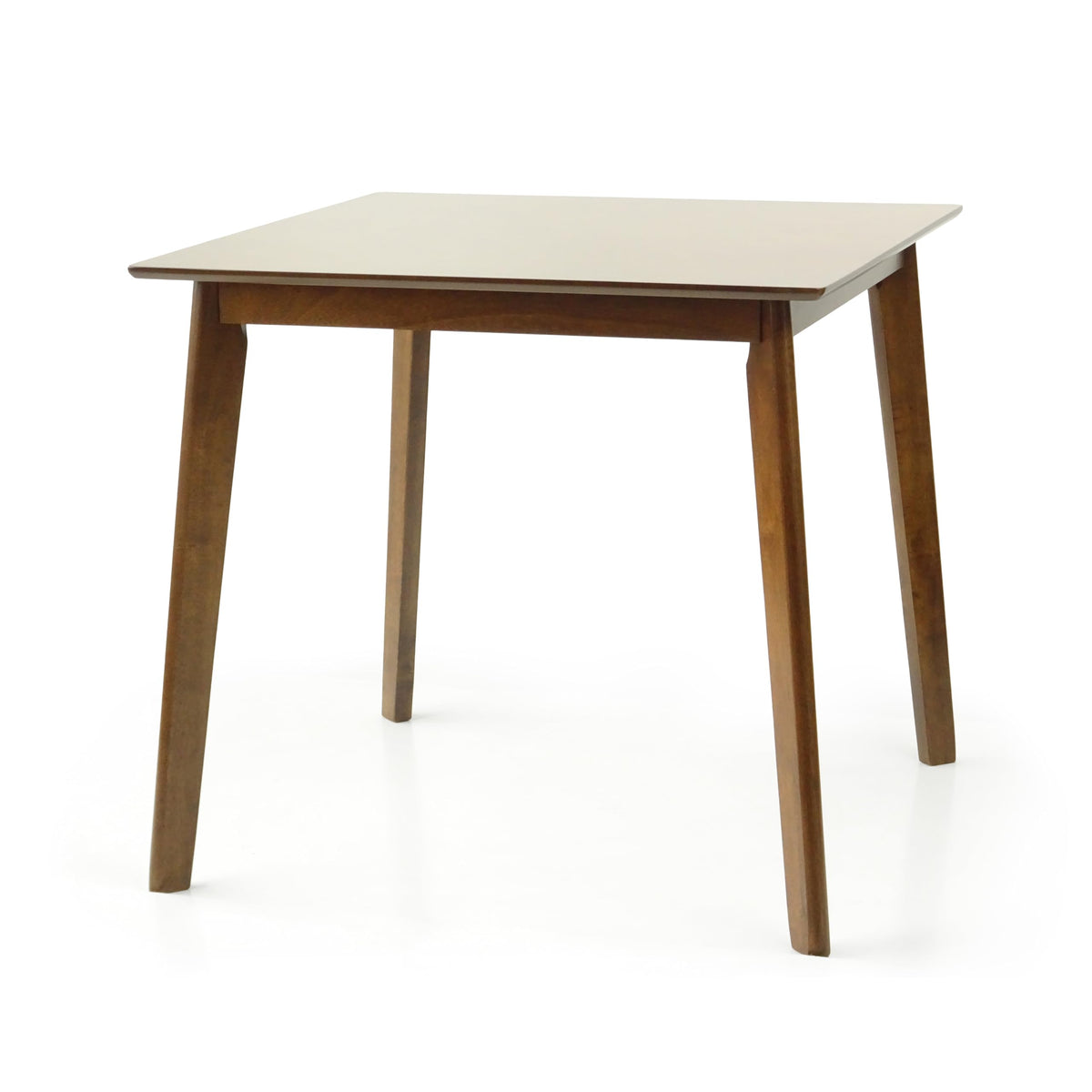 Set of 3 Square Dining Table and 2 Side Chairs Solid Wood Padded Seat Medium Brown R140956