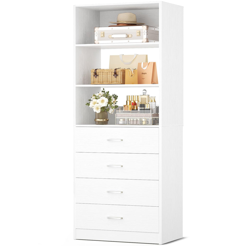 White Wood Closet Organizer System Y1547