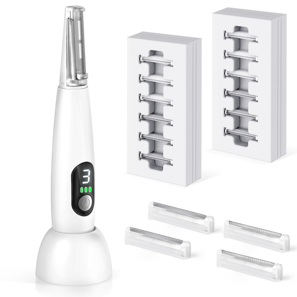 3 Speeds LED Electric Dermaplaning Tool with 12 Replaceable Blades X6808