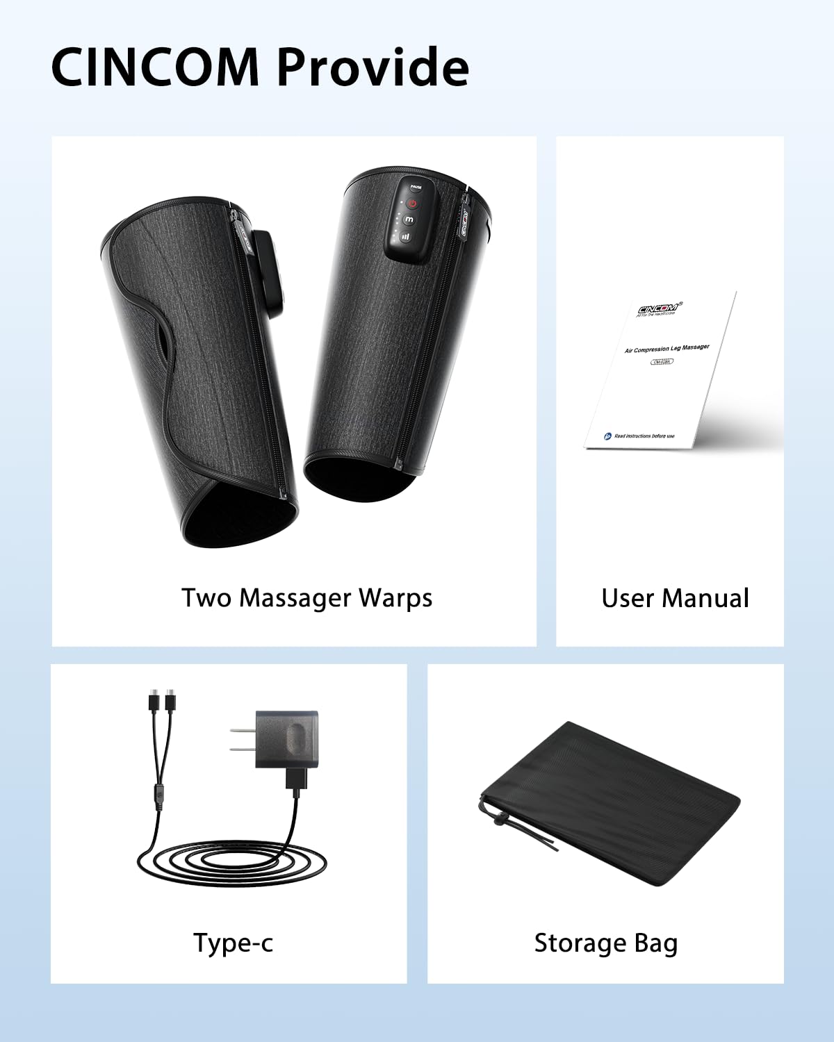 Gray Cordless Leg Massager U7919