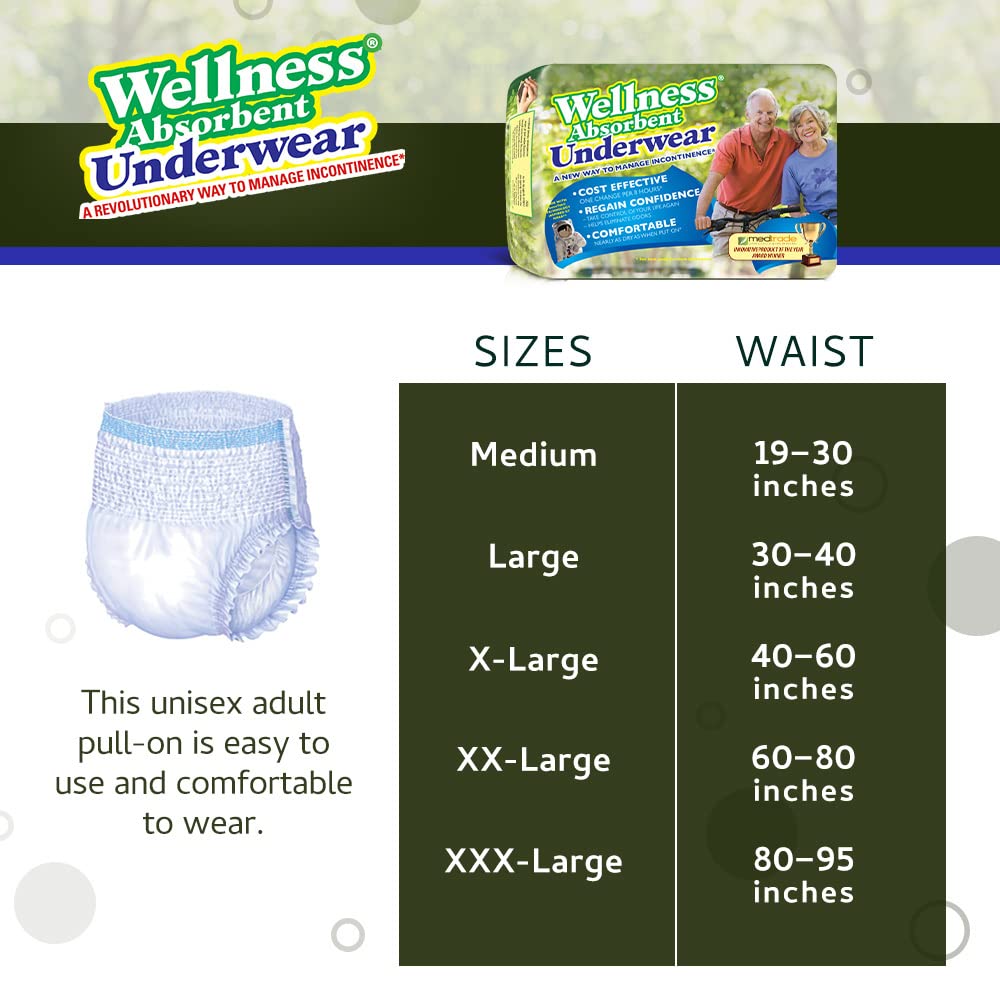 Absorbent Underwear Size X-Large 12 Count with Booster Pads 20 Count I965