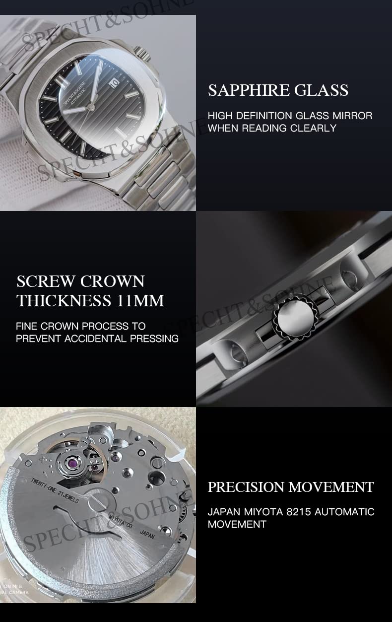 Mens Mechanical Watch Automatic Sapphire Crystal 40MM I58471