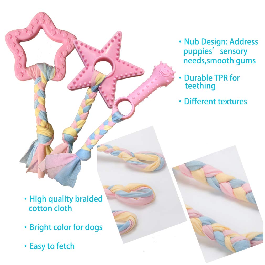 Pink 5-Pack Puppy Chew Toys X740404