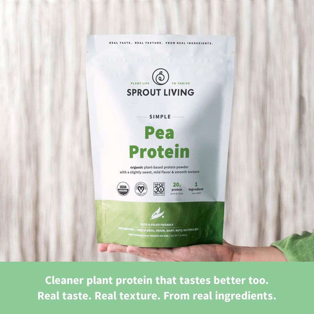 Organic Pea Protein Powder, Unflavored, 5 Pound R673864