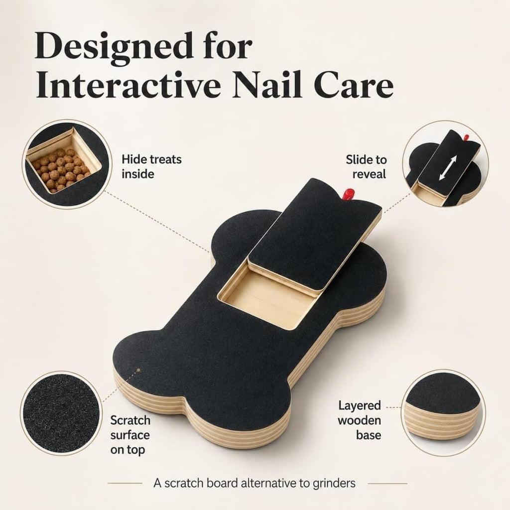 Wooden Dog Nail Scratch Board with Treat Dispenser Z82387