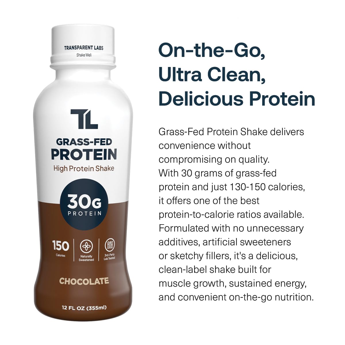 Grass-Fed Protein Shake Chocolate 12 Pack Y9755