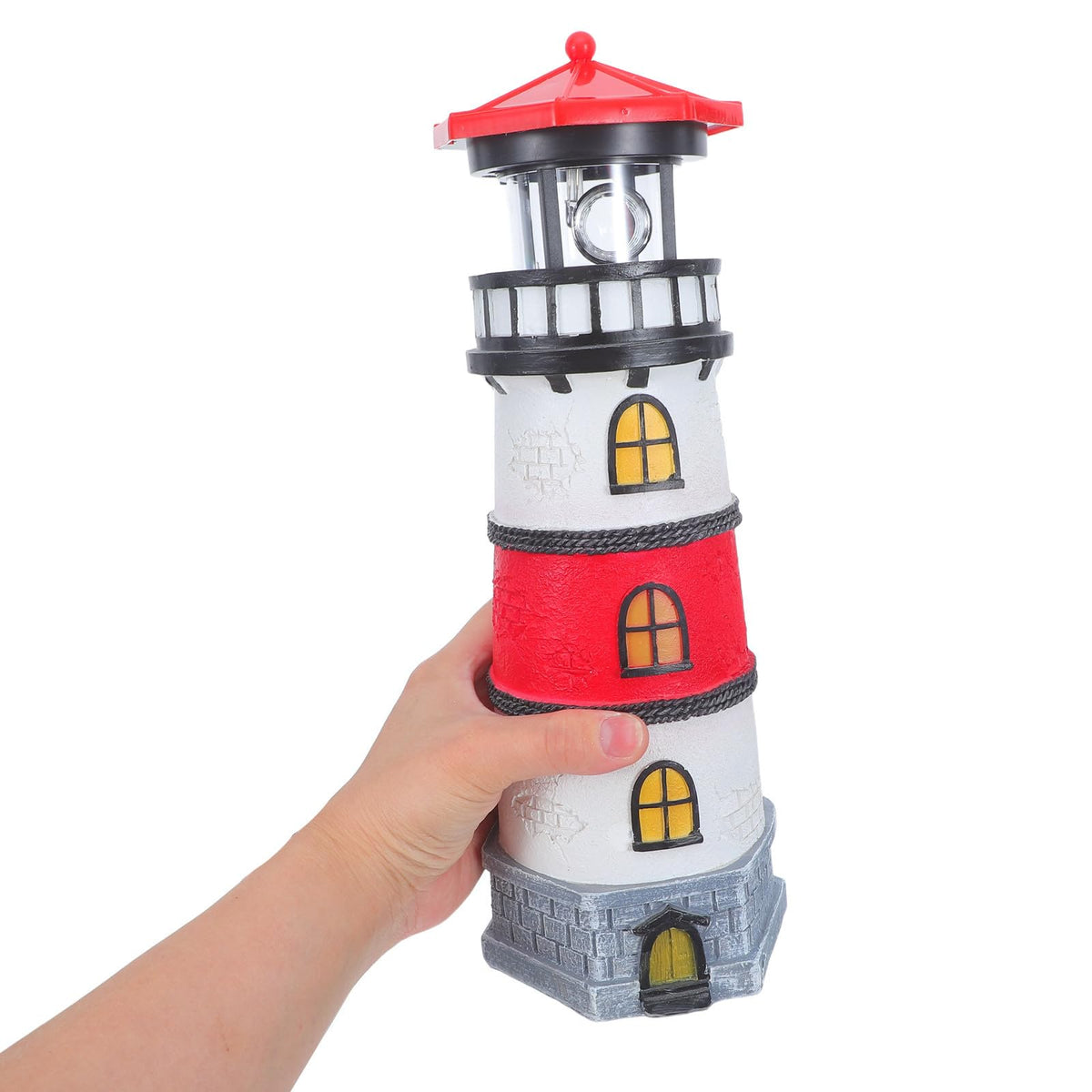 Solar Powered Waterproof LED Lighthouse Garden Statue P739