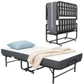 75" L x 38" W Folding Bed with Steel Frame and Memory Foam Mattress C407