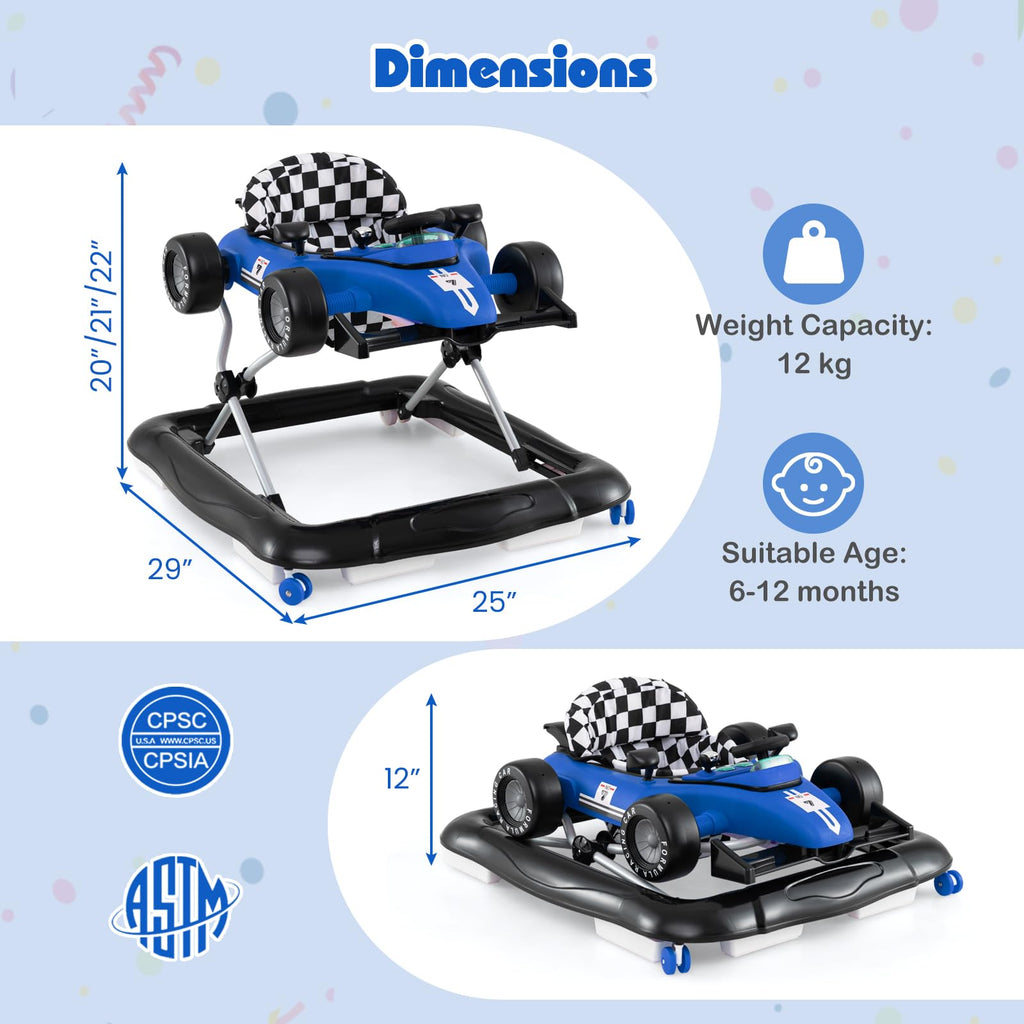 Foldable Baby Walker with Adjustable Heights and Wheels F471478