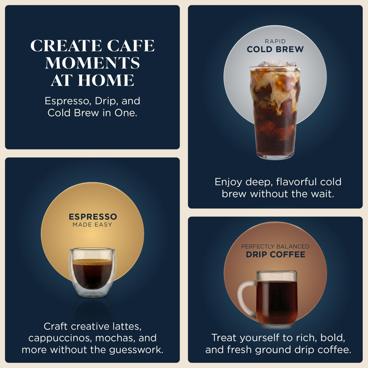 3-in-1 Espresso Drip Coffee & Cold Brew Machine K3779