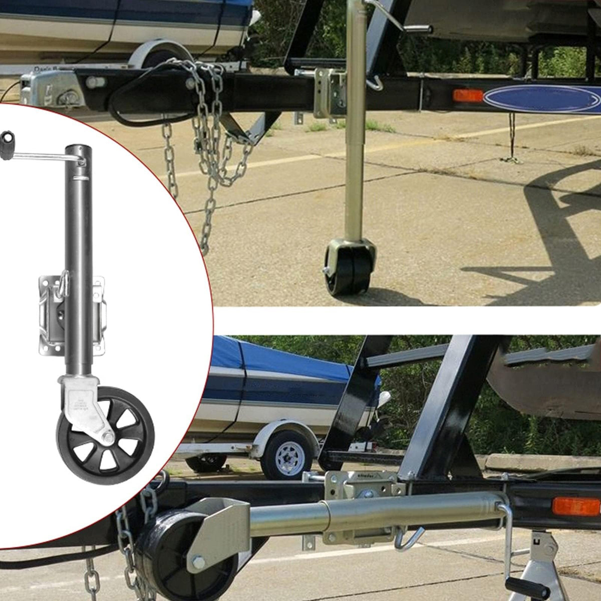 Bolt-On Swivel Trailer Jack with 8'' Wheel, 1500 lbs Capacity V352199