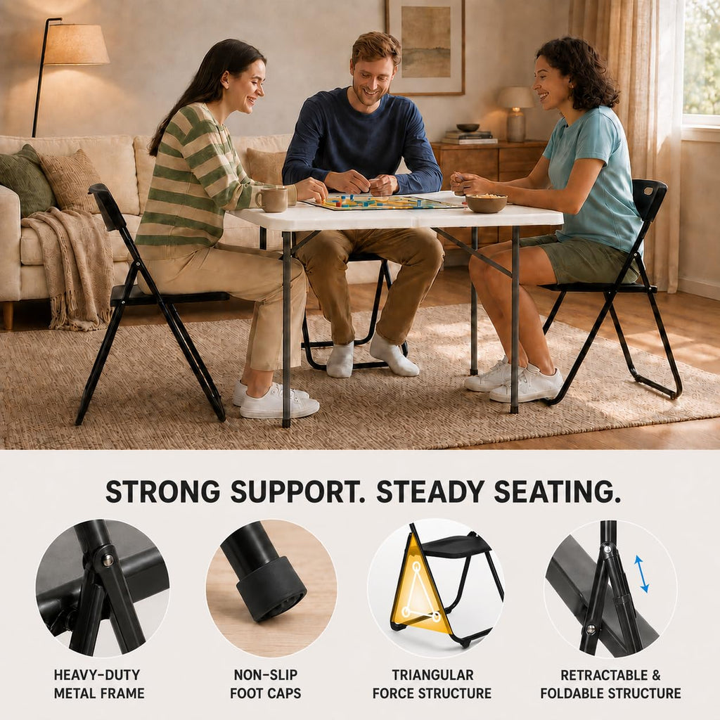 Black Plastic Folding Chairs Q992052