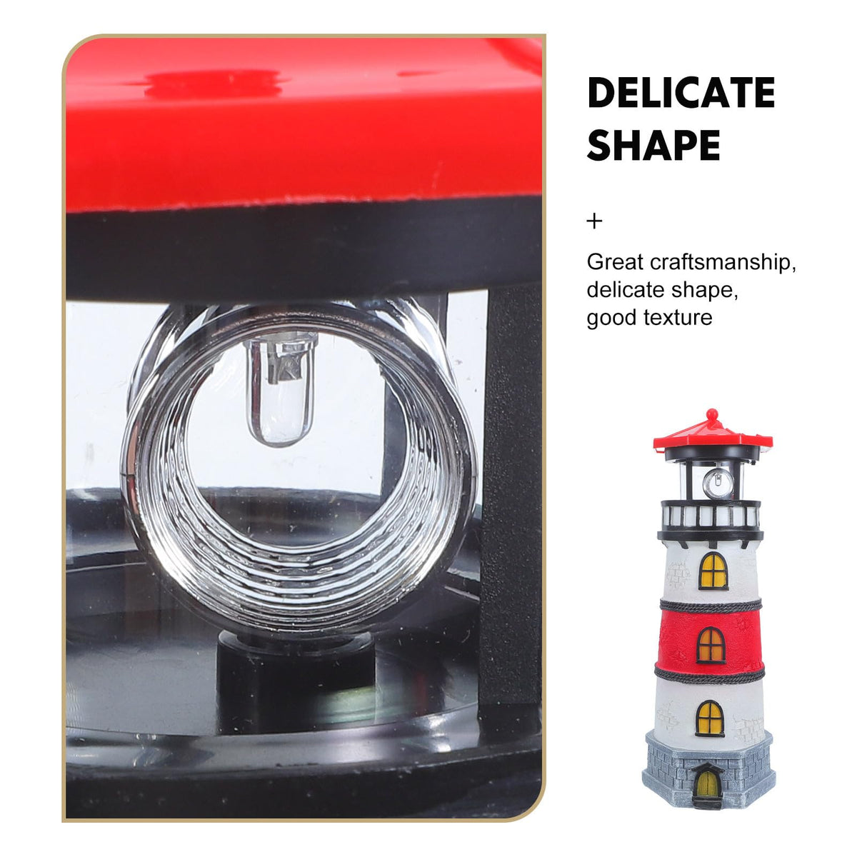 Solar Powered Waterproof LED Lighthouse Garden Statue P739