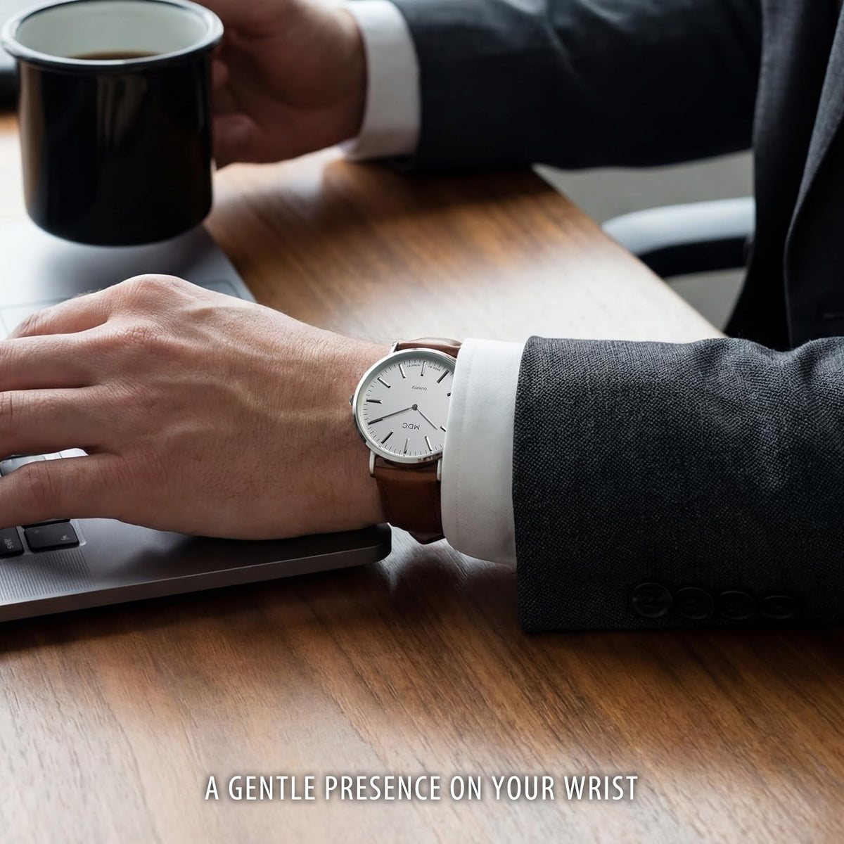 Minimalist Dress Watch Ultra Thin Leather Band P7605